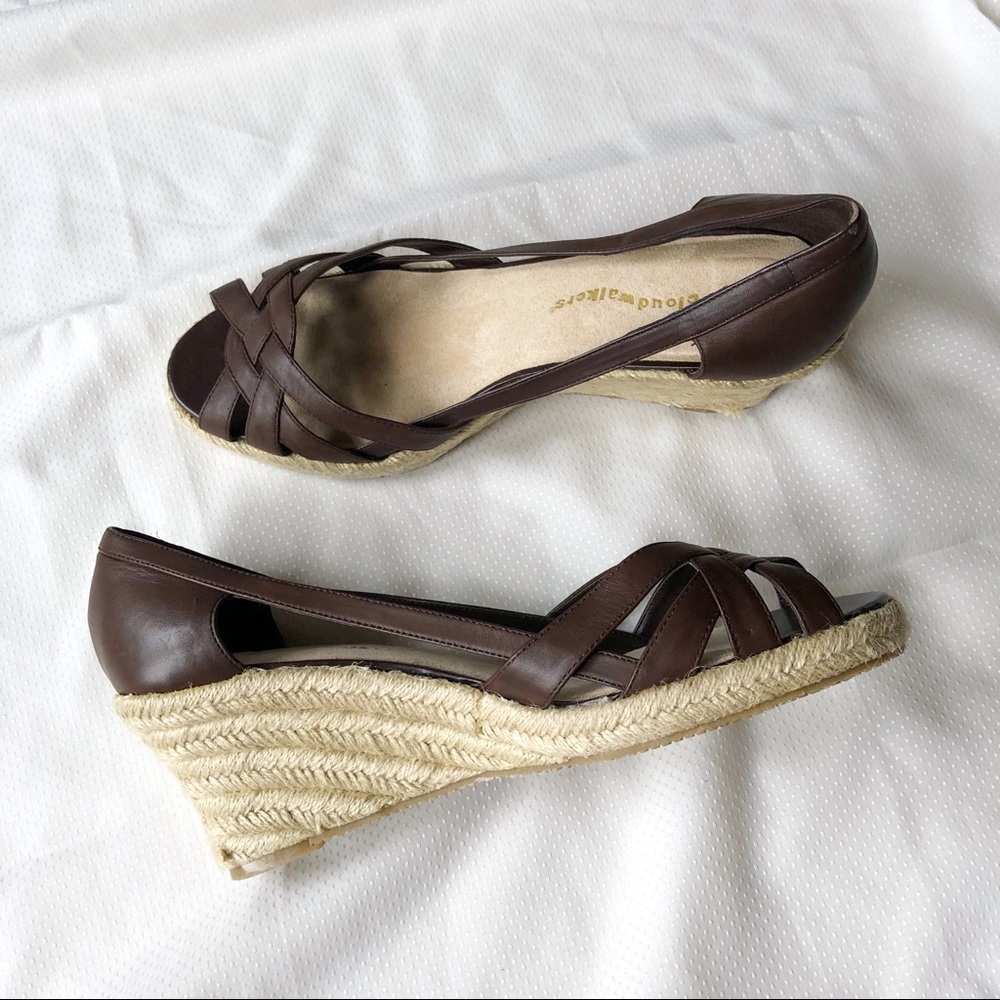 [Cloudwalkers] Brown Wedge Espadrille Sandals 13W